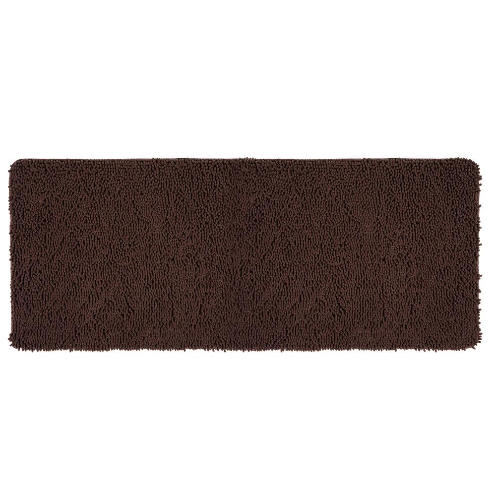 Lavish Home Shag Chocolate 24 In X 60 In Memory Foam Bath Mat 67 19 C The Home Depot