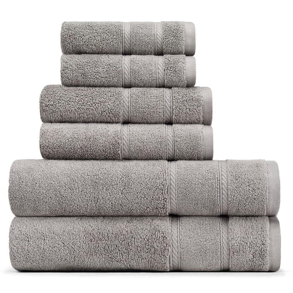 Nautica Belle 6 Piece Gray Solid Bath Towel Set Ushsac1035514