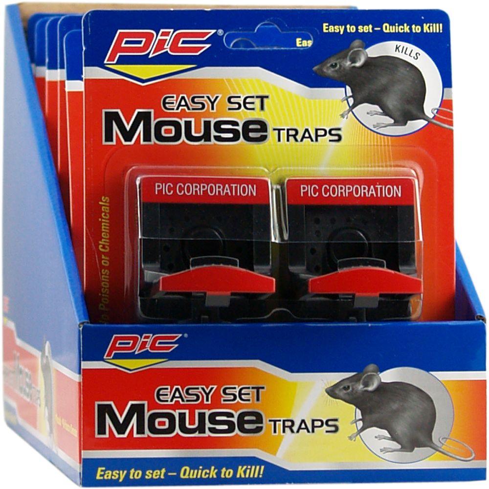 PIC Simple Set Mouse Trap (12-Pack)-PMT-2-H - The Home Depot