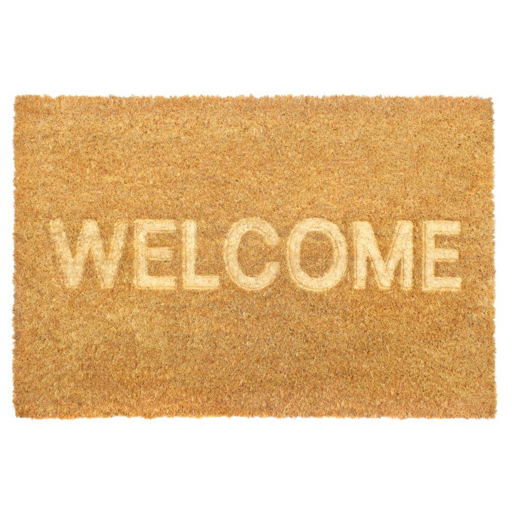 Natural 16 In X 24 In Embossed Welcome Coir Doormat Dm5521 The