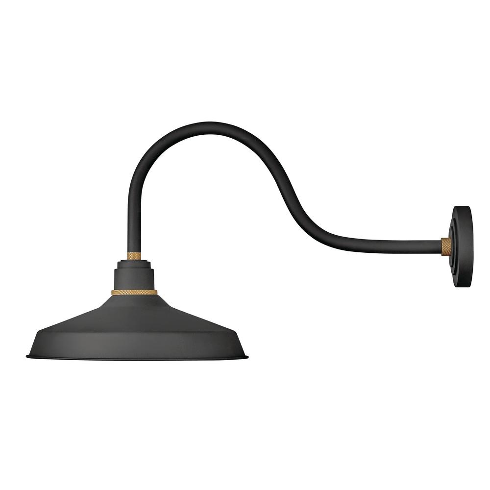 Hinkley Lighting Foundry Large 1 Light Textured Black Outdoor Gooseneck Wall Sconce