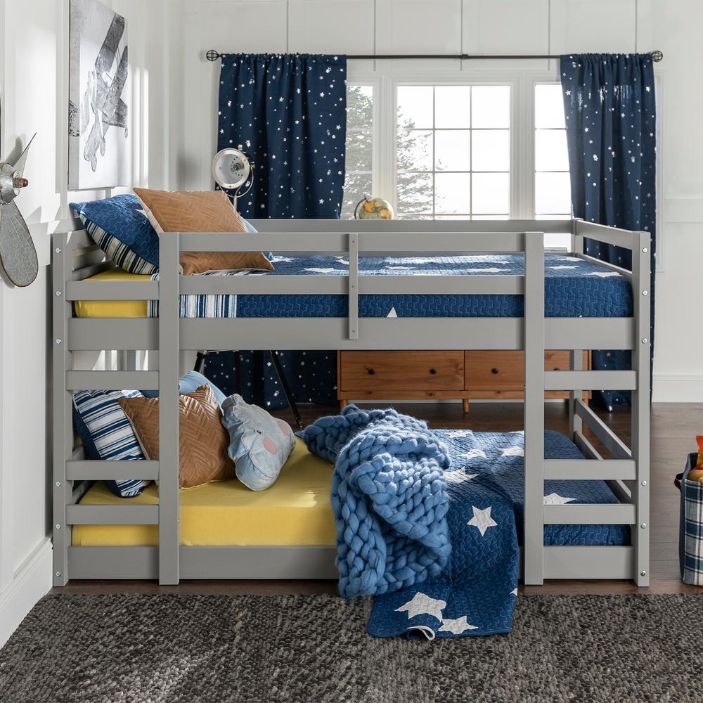 grey bunk beds