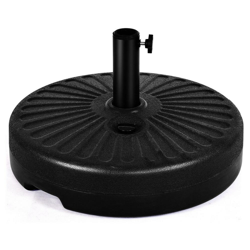 Costway Water Recyclable Plastic Patio Umbrella Base In Black With