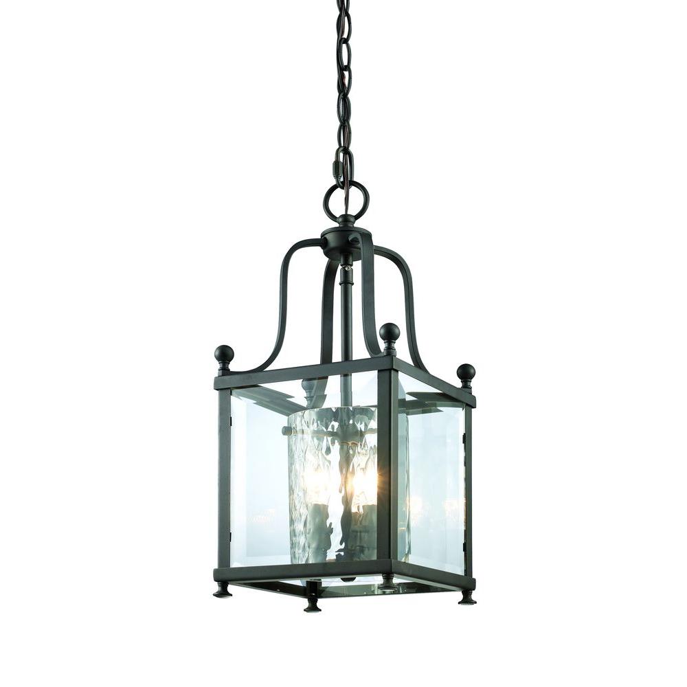Livex Lighting 3 Light Bronze Pendant With Clear Beveled Glass Shade Lawrence Collection 3 Light Bronze Pendant