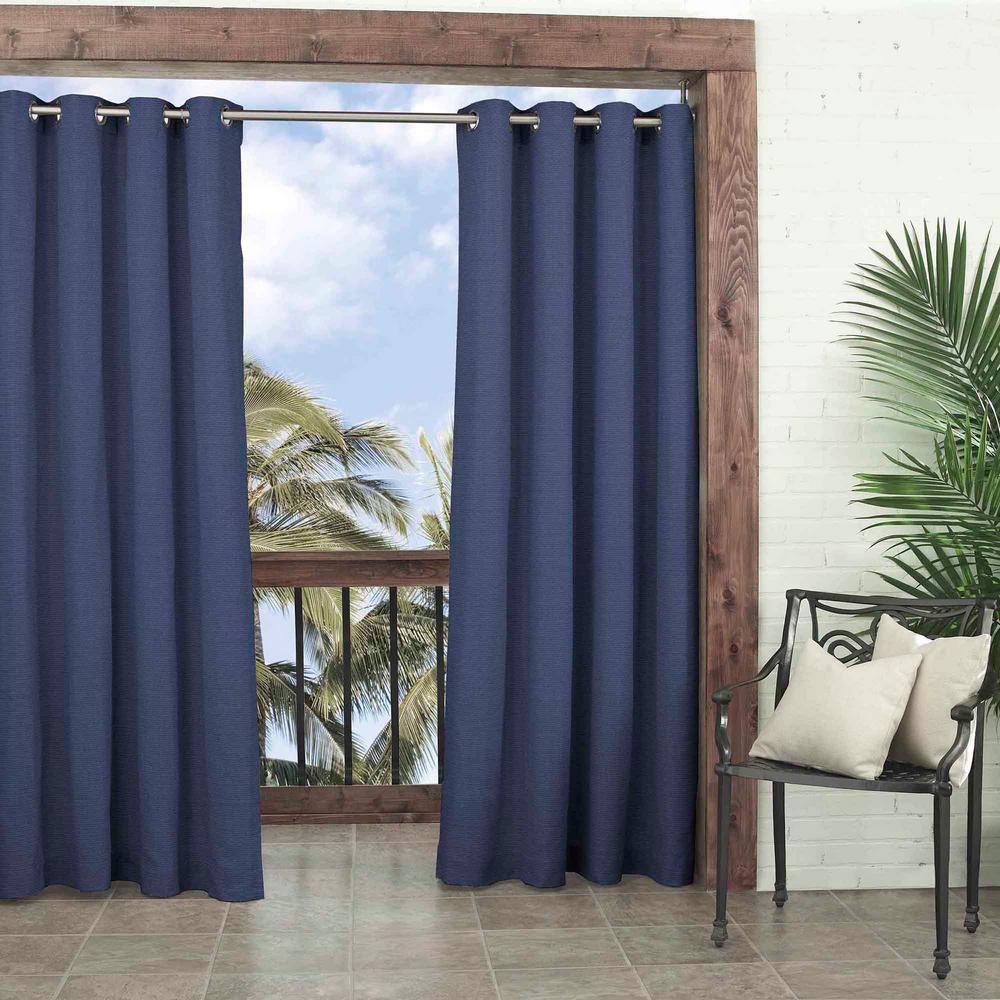 Parasol Key Largo Indoor Outdoor Window Curtain Panel In Indigo Indoor Outdoor Window Curtain Panel