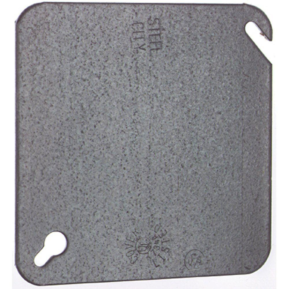 Steel City 4 in. Square Metal Electrical Box Flat Cover