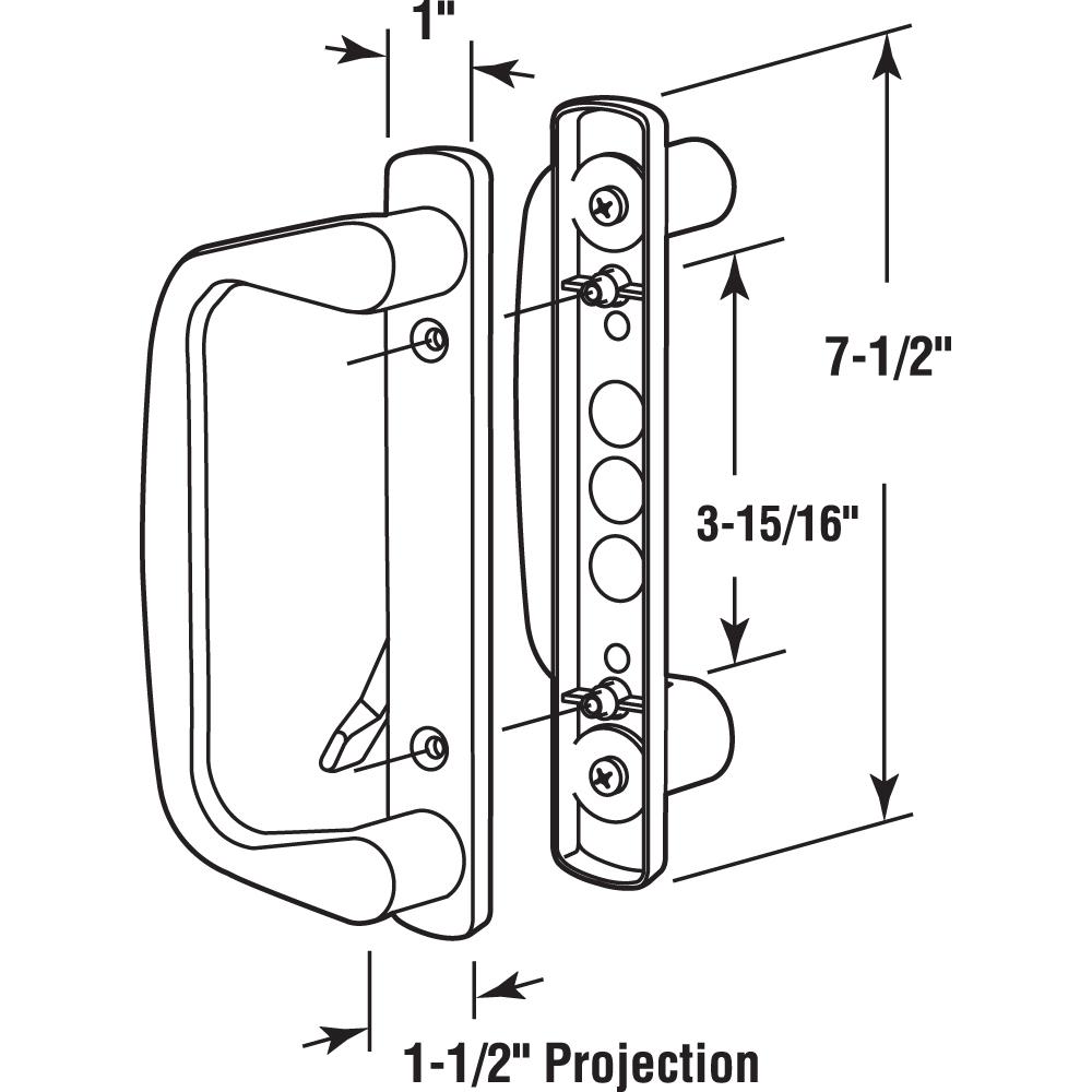 Prime Line Diecast White Patio Door Handle C 1178 The Home Depot