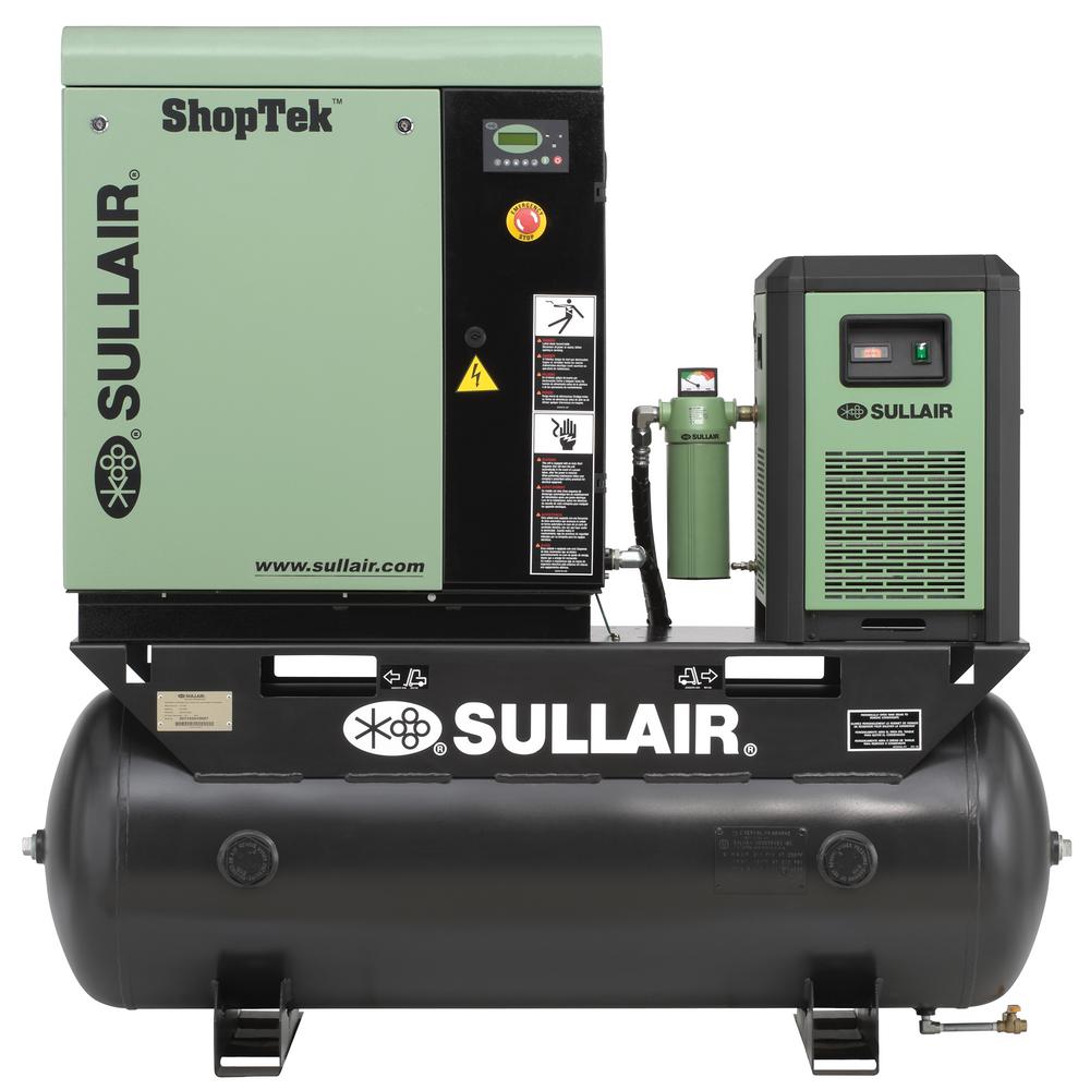 SULLAIR ShopTek 5 HP 3-Phase 208-Volt 80 gal. Stationary Electric