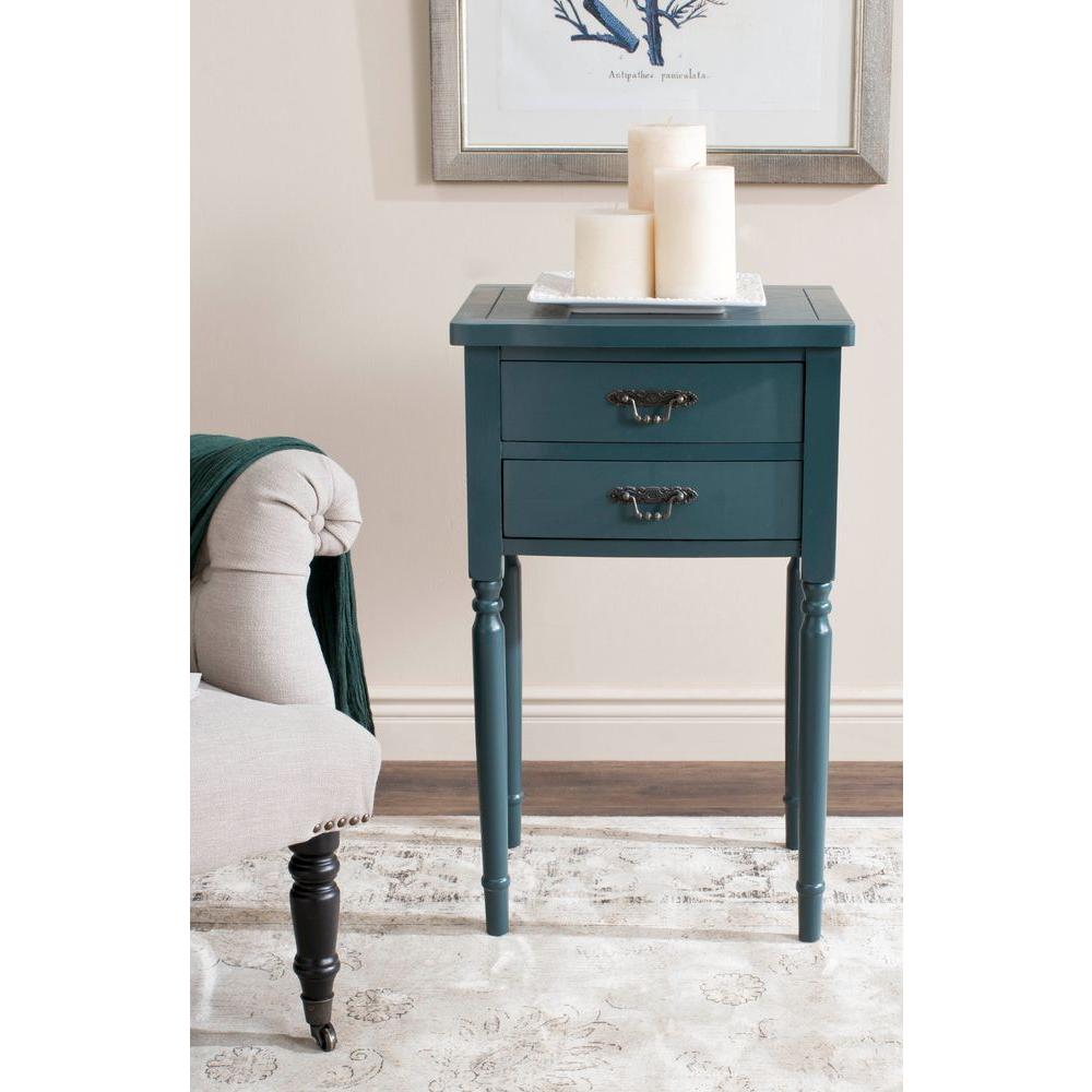 Safavieh Marilyn Teal Storage End Table AMH6575D The Home Depot
