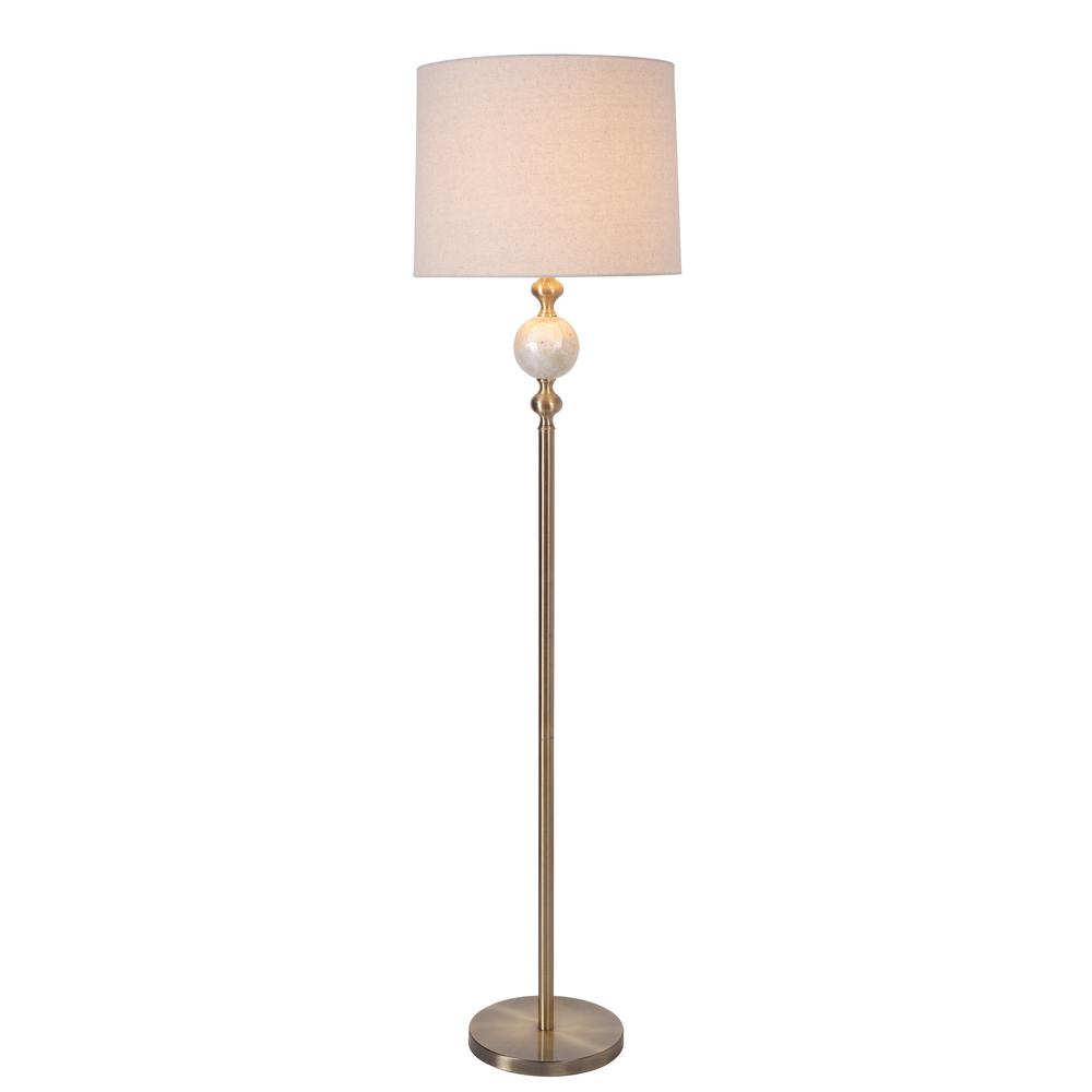 Kenroy Home Luna 61 5 In Antique Brass Floor Lamp With Mother Of Pearl Accents