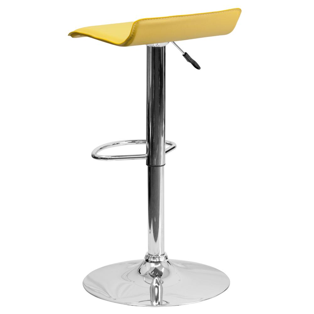 Flash Furniture 31.25 in. Adjustable Height Yellow Cushioned Bar Stool DS801CONTYEL The Home Depot