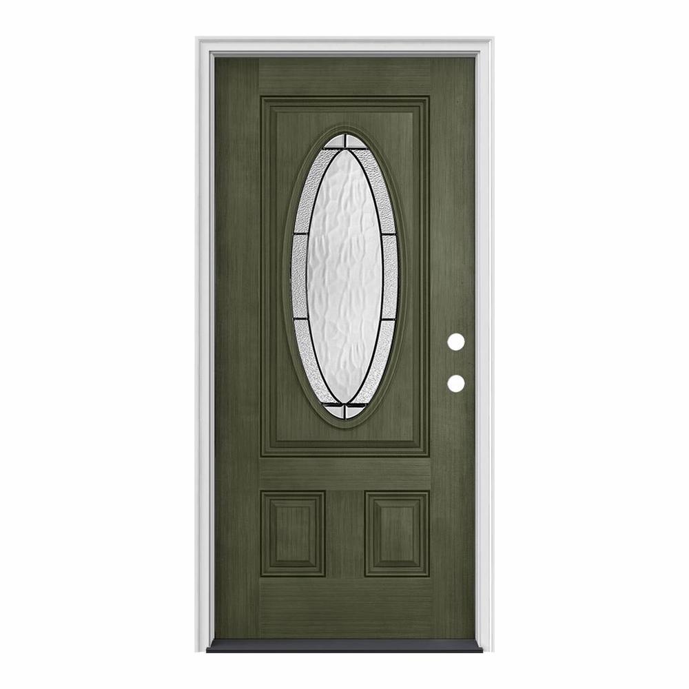 Jeld Wen 36 In X 80 In 3 4 Oval Lite Wendover Juniper Stained