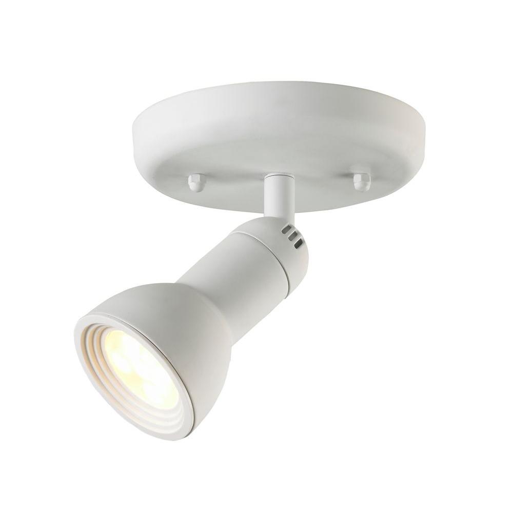 Hampton Bay 1-Light Multi-Directional LED White Semi Flush ...