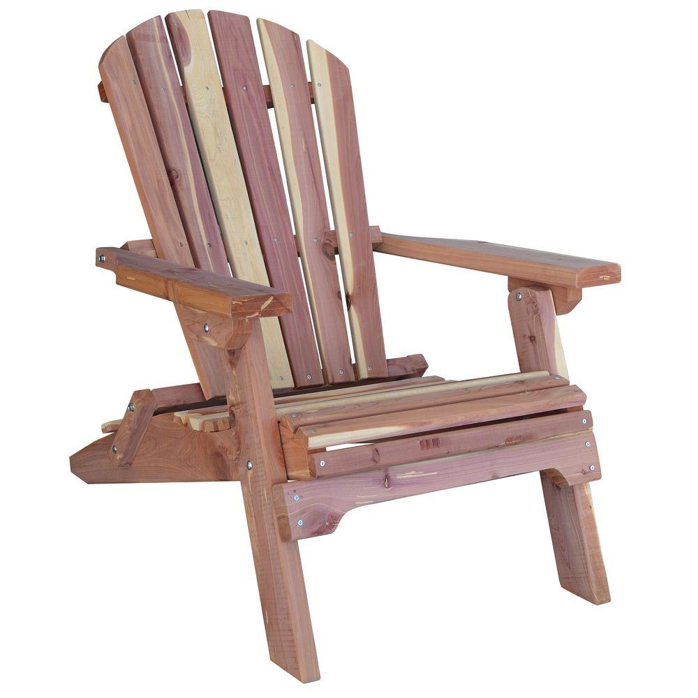 AmeriHome Cedar Patio Adirondack Chair-800890 - The Home Depot