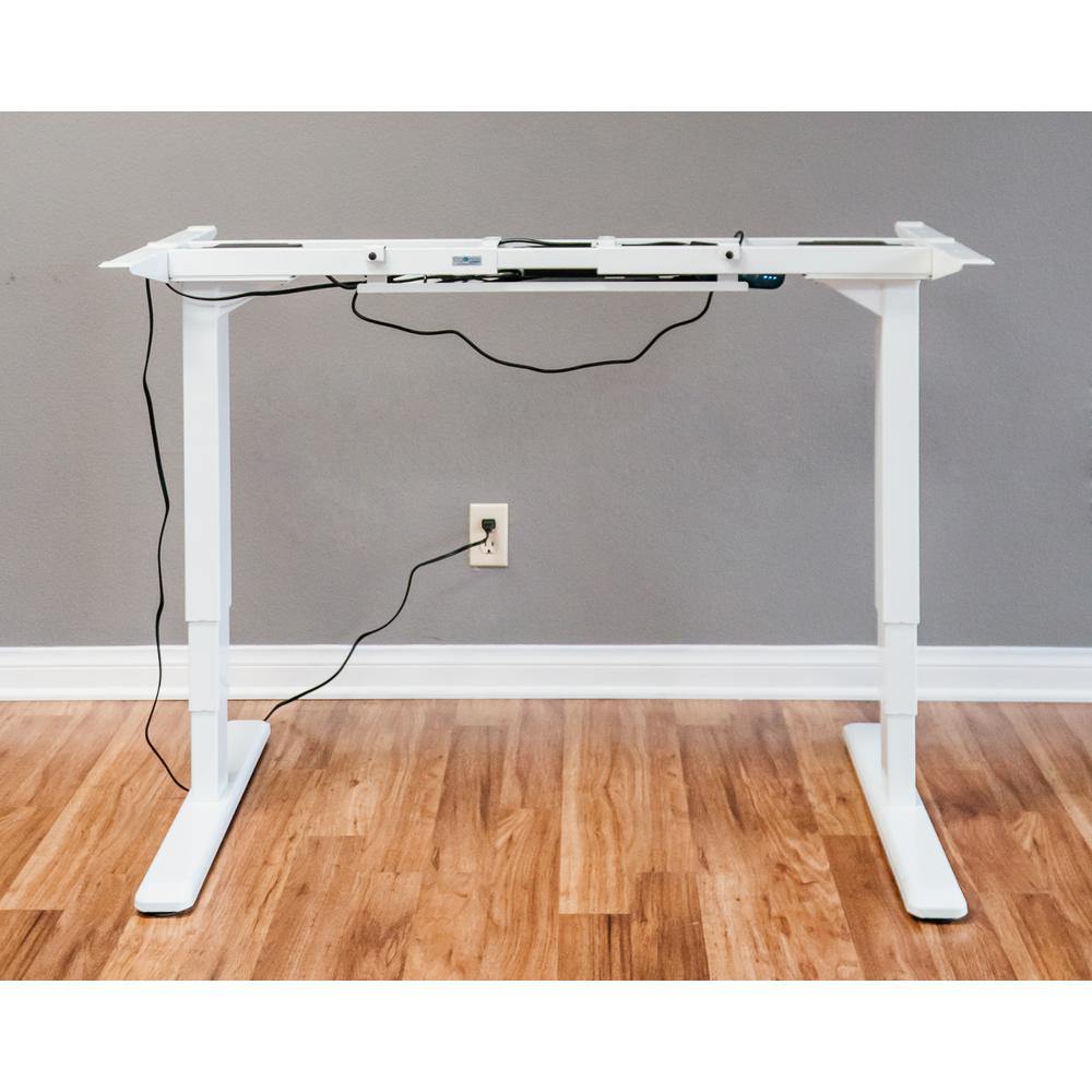 Ergomax White Electric Height Adjustable Desk Frame Table Top Not
