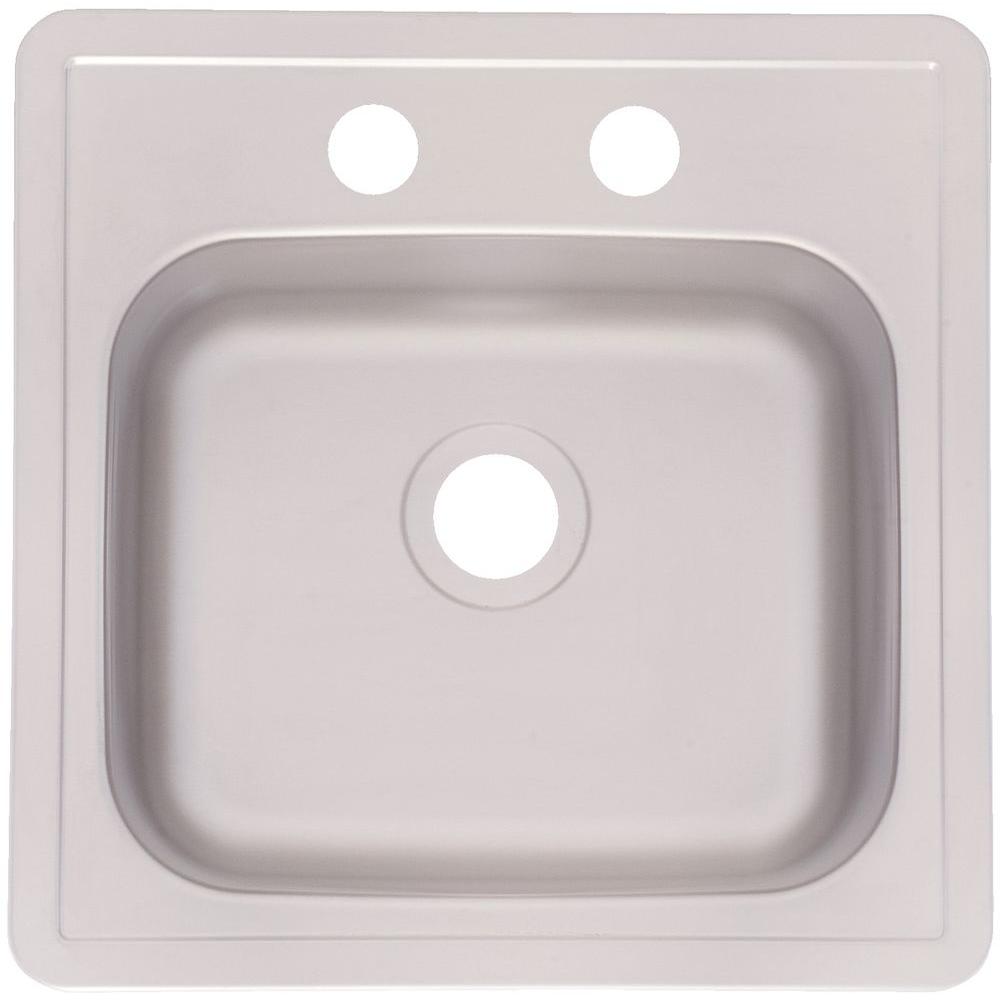 Frankeusa Drop In Satin Stainless Steel 15 In 2 Hole Bar Sink Silk Deck And Bowl 16340127 The Home Depot