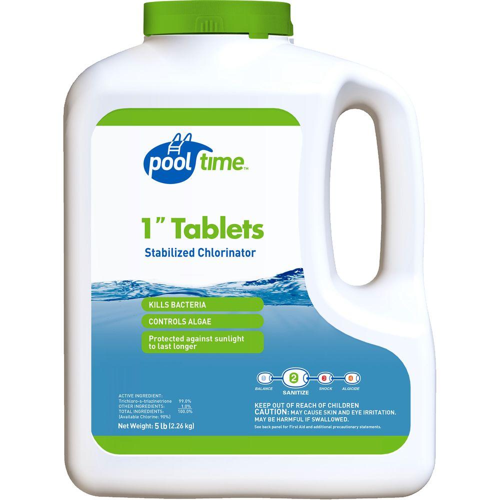 Pool Time 5 lb. 1 in. Stabilized Chlorinator Tablets22618PTM The