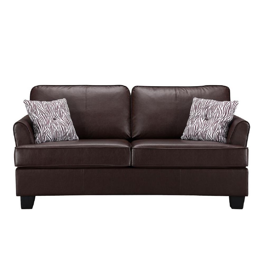 Signature Home Gracie Brown Faux Leather Hide A Bed Sofa