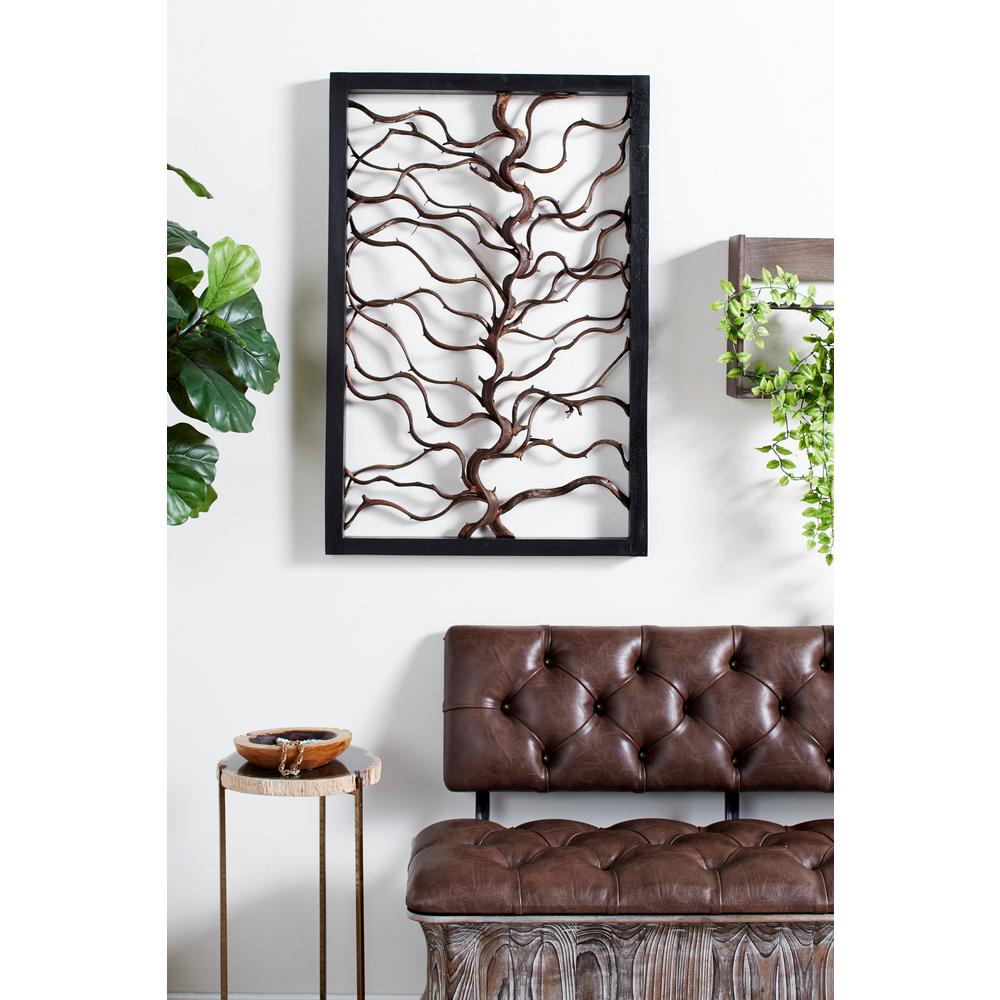 Large Rectangular Rustic Bauhinia And Teak Wood Wall Art - Natural Wall Art Large Rectangular Rustic Bauhinia And Teak Wood Wall Art - Natural Wall Art