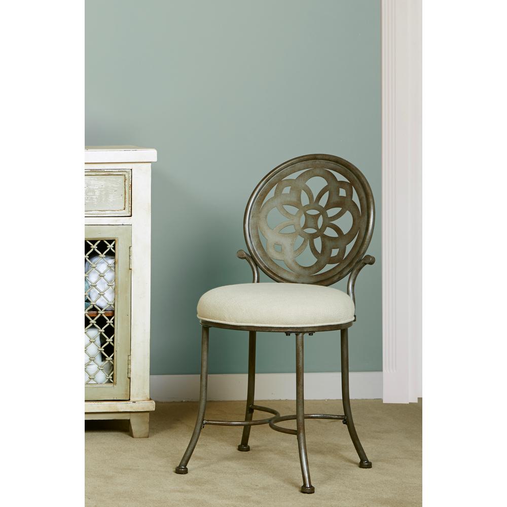 Home Decorators Collection Delmar Swivel Lowback/Ivory Vanity Stool