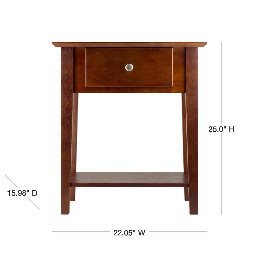 Winsome Shaker Night Stand With Drawer 94922 The Home Depot