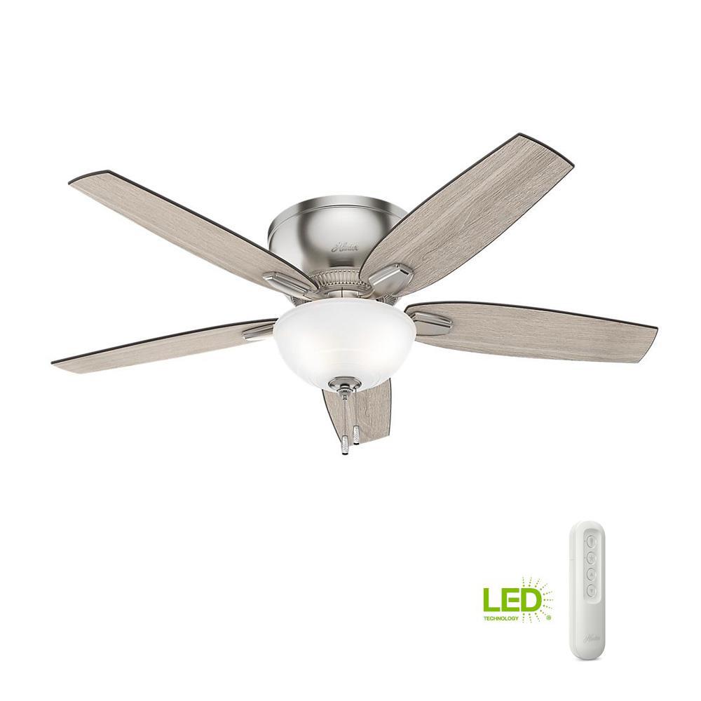 Hunter Wingate 52 Led Indoor Brushed Nickel Ceiling Jerum House Hunter Bennett 52 In Led Low Profile Brushed Nickel