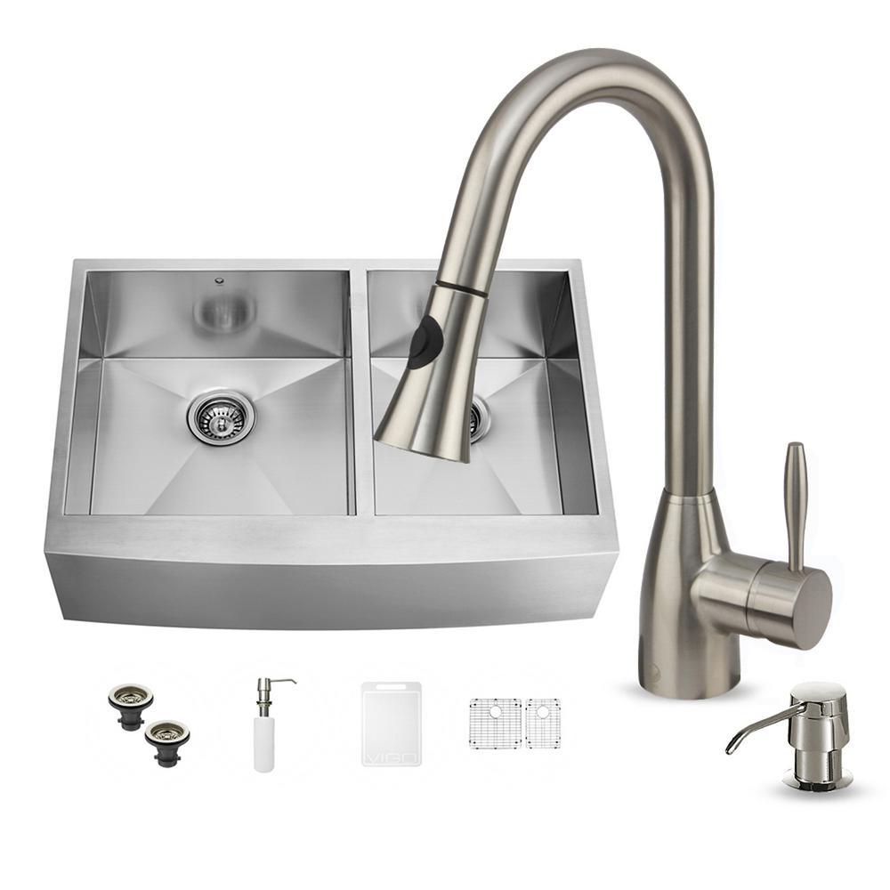 Vigo Double Basin Stainless Steel Apron Front Kitchen Sink Vigo Double Basin Stainless Steel Apron Front Kitchen Sink