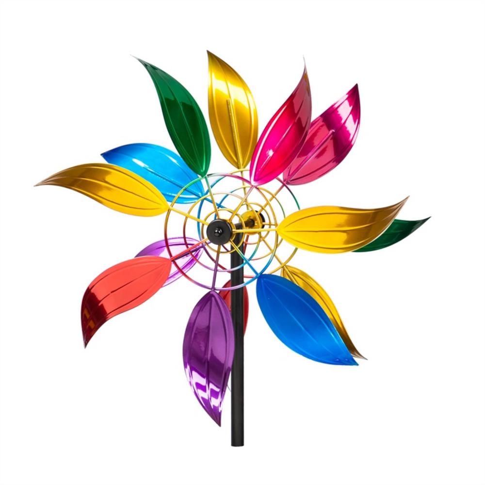 evergreen garden floral kinetic wind spinner topper-47m1087 - the