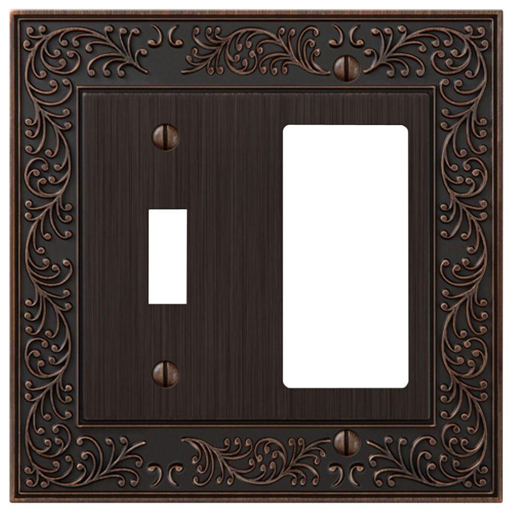 Amerelle English Garden 1 Toggle And 1 Decora Wall Plate Aged