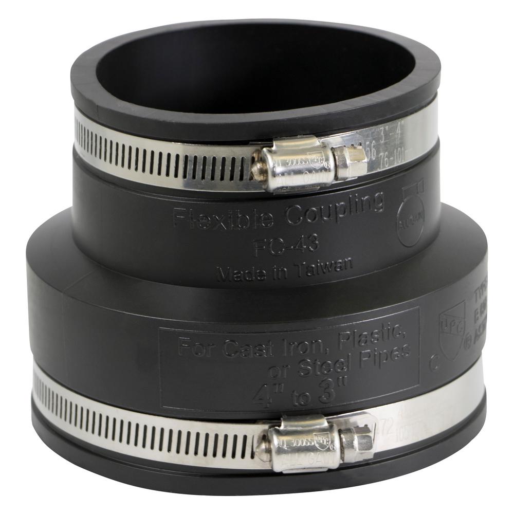 The Plumber's Choice 11/2 in. PVC Flexible Tee Coupling with Stainless