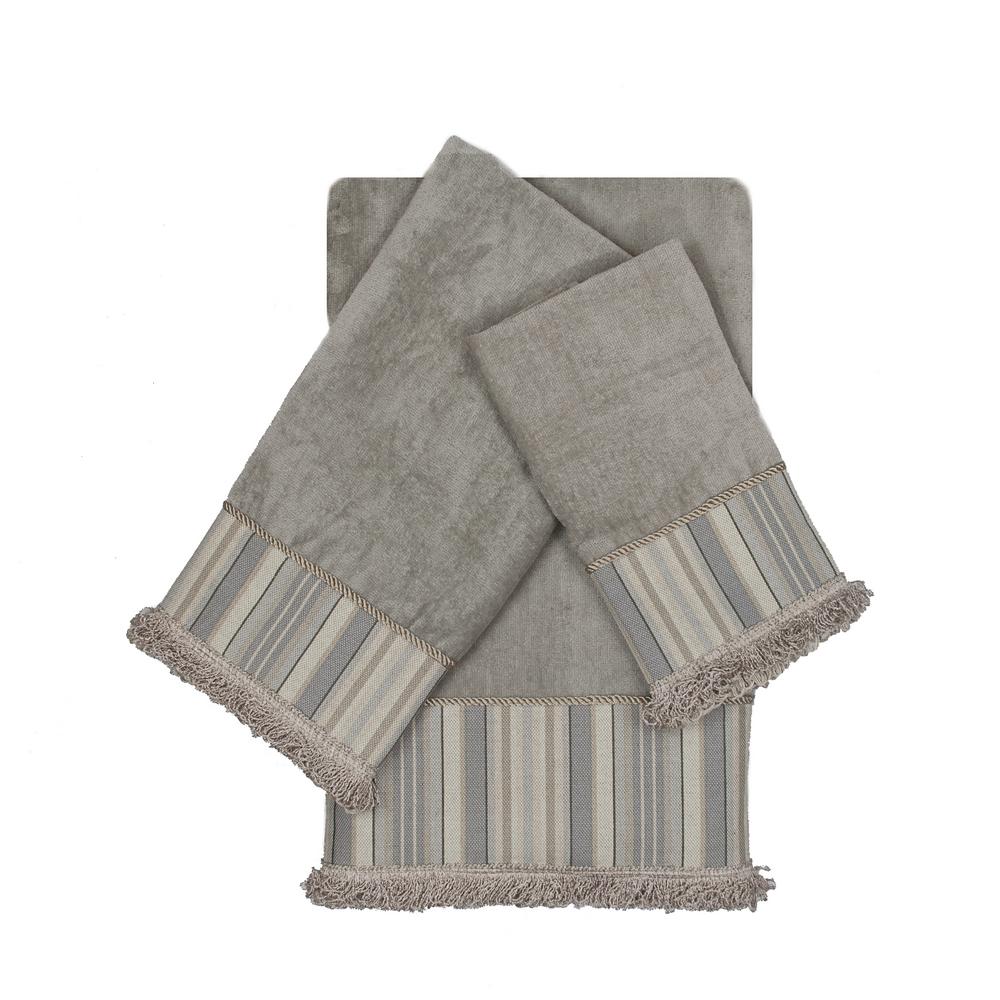 Austin Horn Collection Ascot 3Piece Gray Floral Bath Towel Set