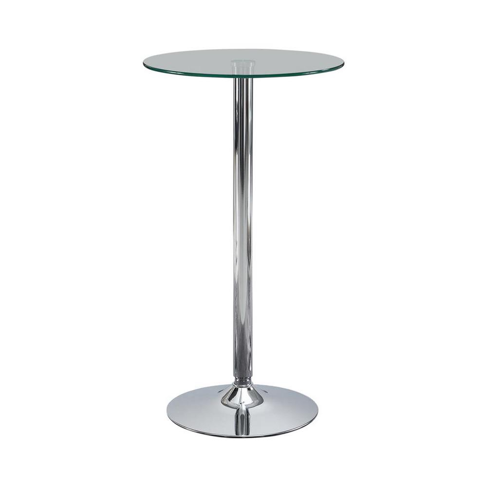 Coaster Home Furnishings Round Chrome And Clear Bar Table 120341ii - Coaster Company Round Glass And Chrome Coffee Table Coaster Home Furnishings Round Chrome And Clear Bar Table 120341ii - Coaster Company Round Glass And Chrome Coffee Table