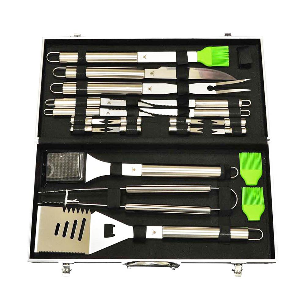 G F Products 20 Pieces Quality Stainless Steel Bbq Tools Set 25615 20 Pieces Quality Stainless Steel Bbq Tools Set