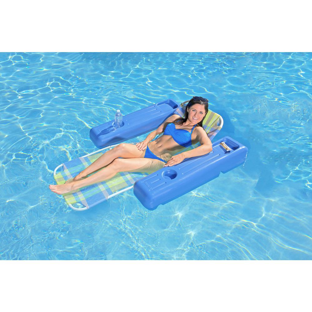 Swimming Pool Lounge Chair Plaid Swimming Pool Lake Water Float Drink