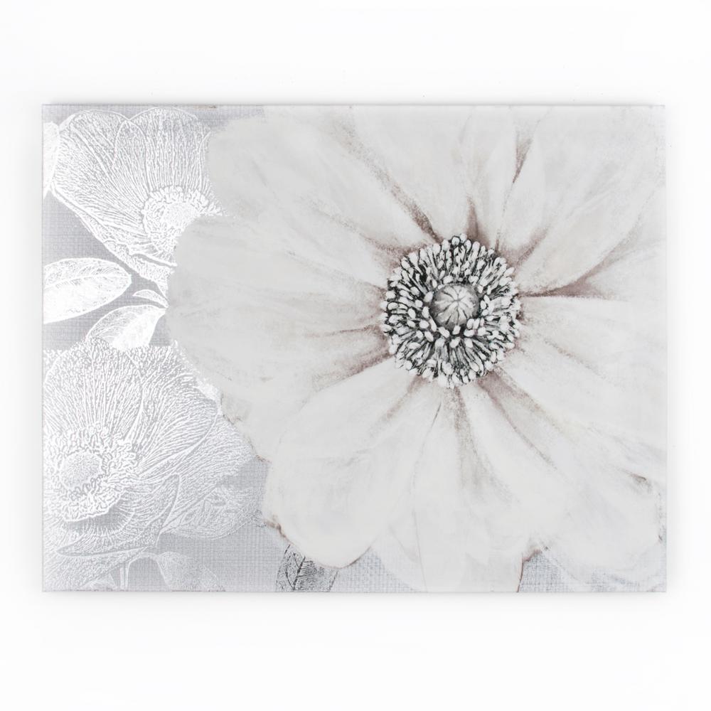 Canvas Art Wall The Home Depot 31 In X 24 Gray Bloom By Graham And Brown Printed