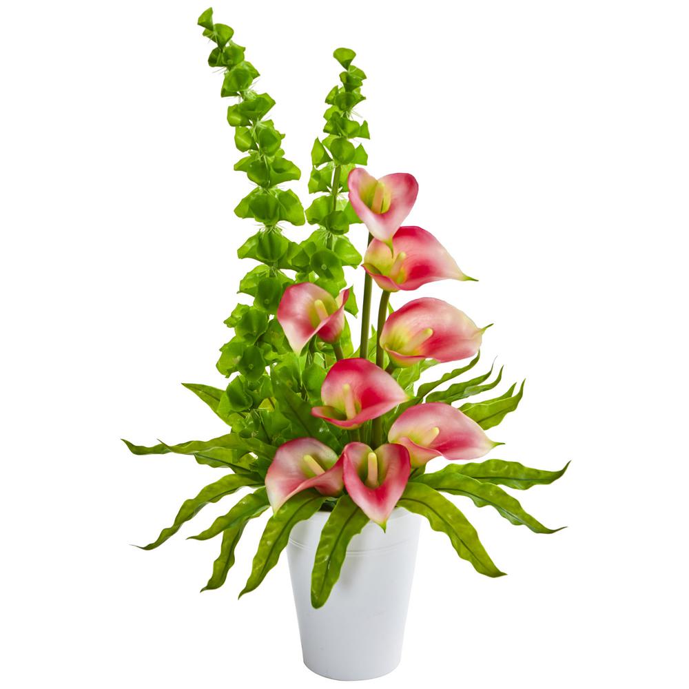 Nearly Natural Indoor Bells of Ireland Silk Arrangement in ...