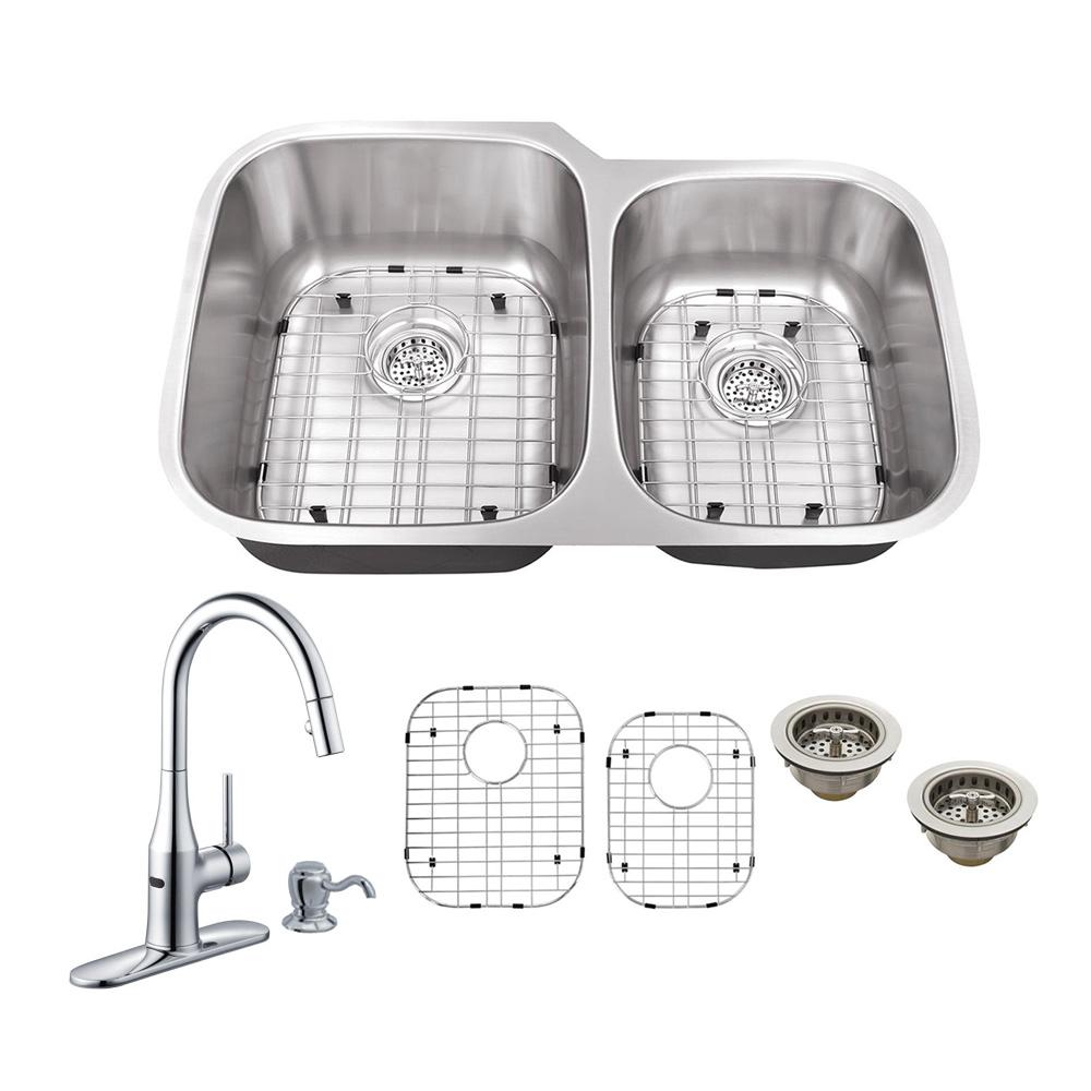 UPC 400200001041 product image for Schon Kitchen All-in-One Undermount Stainless Steel 30 in. 0-Hole Double Bowl Ki | upcitemdb.com