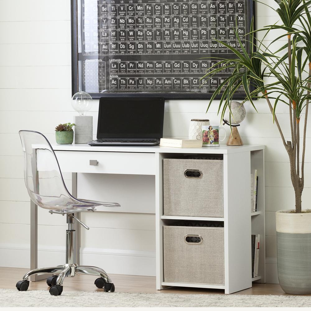 South S Interface Pure White Desk With Baskets 10537 The Home South S Interface Pure White Desk With Baskets