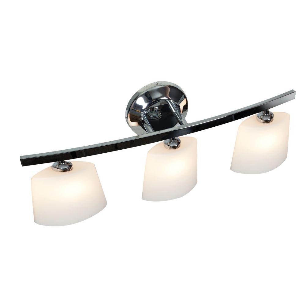 Hamilton Beach Access Lighting The Home Depot Sydney 3 Light Chrome Vanity With Opal Gl Shade