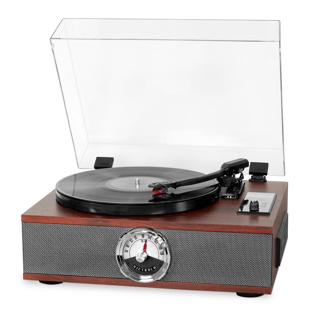 victrola modern design 50 watt record player with bluetooth and 3 speed turntable