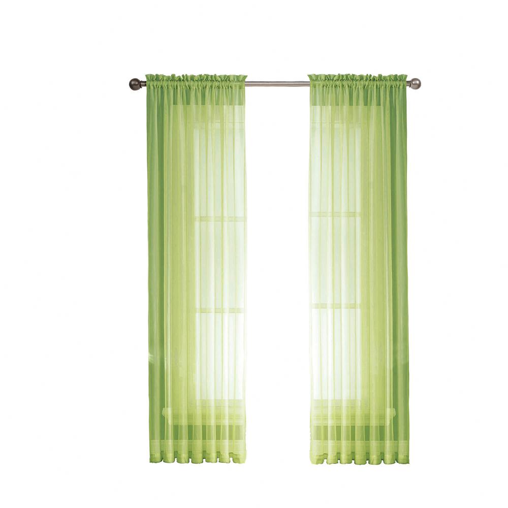 Window Elements Sheer Diamond Sheer Lime Rod Pocket Extra Wide