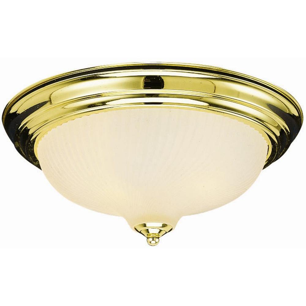 Design House 2 Light Polished Brass Ceiling Fixture With Frosted