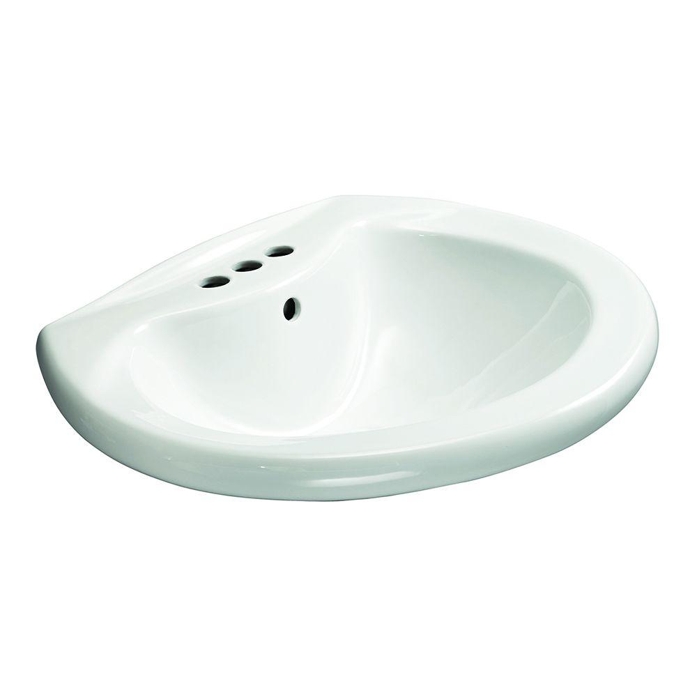 Glacier Bay Shelburne 20 in. Pedestal Sink Basin in White eXtremes