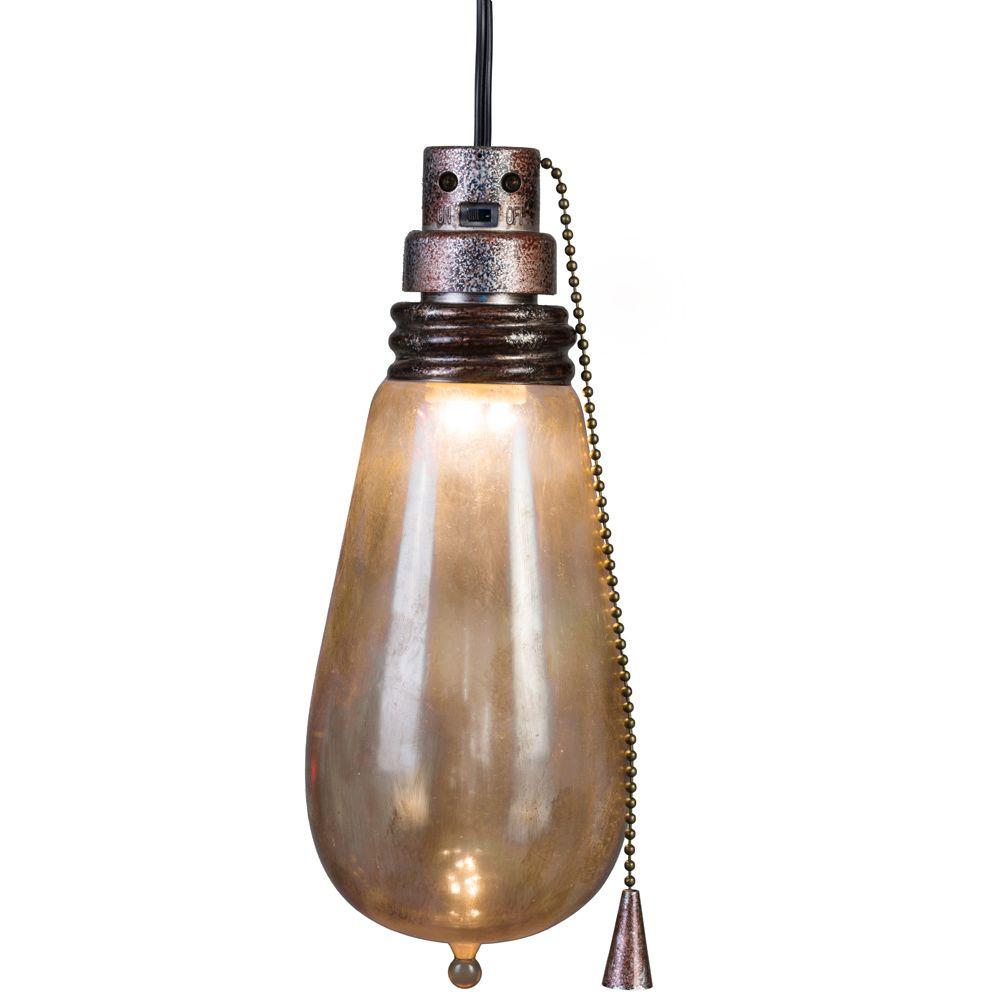 Lightshow Hanging Attic Light With Rusted Look And Creepy Flickering Lightshow Hanging Attic Light With Rusted Look And Creepy Flickering Effect