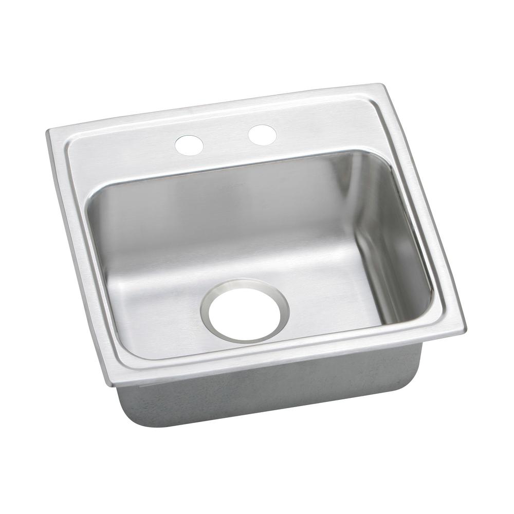 Elkay Lustertone Drop In Stainless Steel 20 In 2 Hole Single Bowl Ada Compliant Kitchen Sink With 6 5 In Bowl