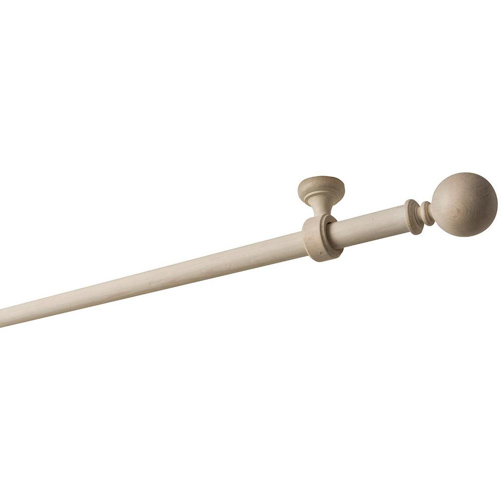 Finials Wood Classic White Curtain Rods Window Treatments