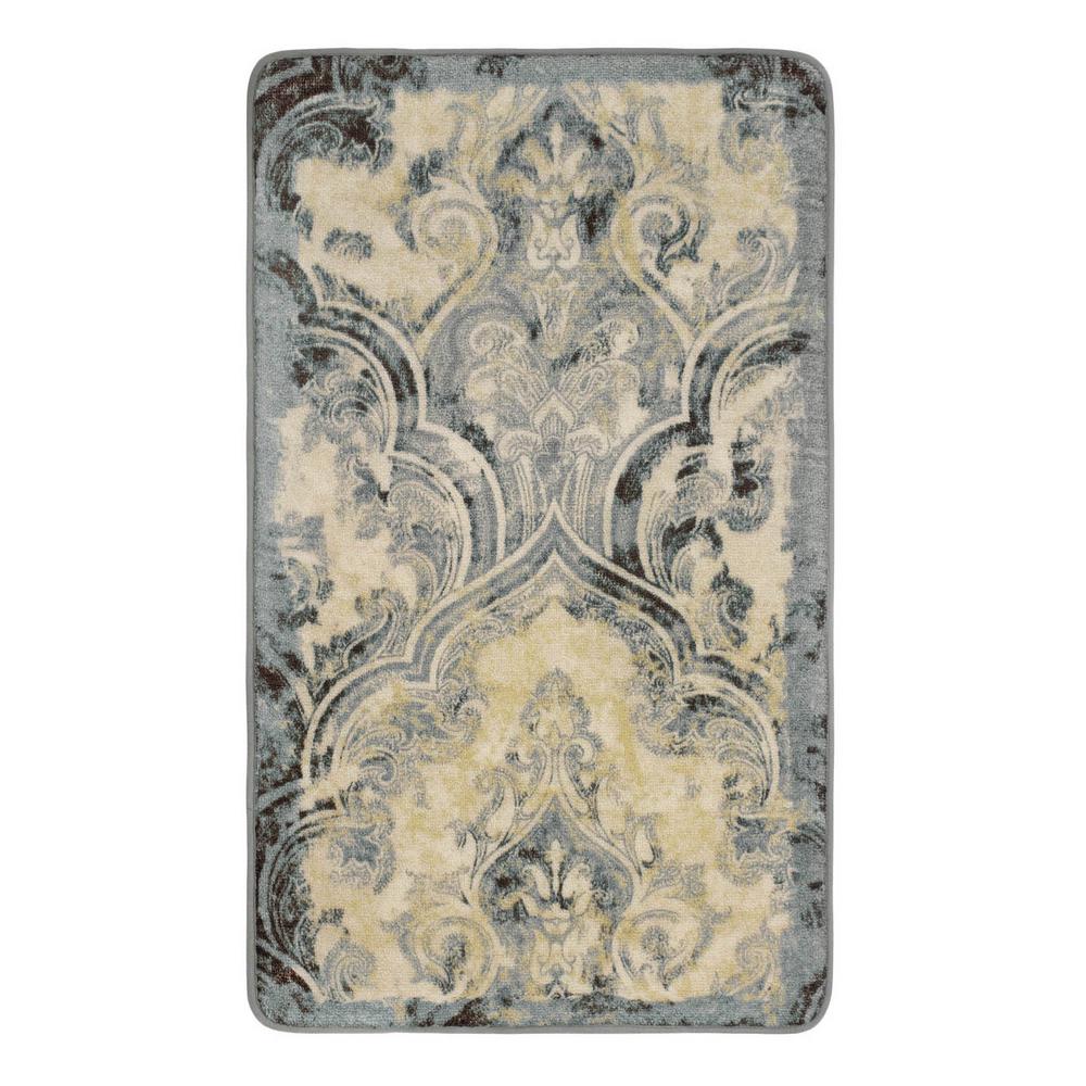 Laura Ashley Daventry Taupe 2 ft. x 4 ft. High Definition Printed Memory Foam Area Rug