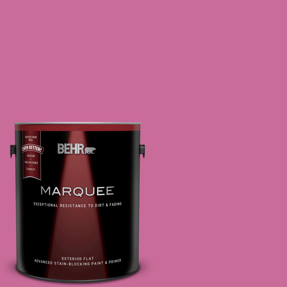 Behr Marquee 1 Gal 100b 6 Fuschia Kiss Flat Exterior Paint And Primer In One