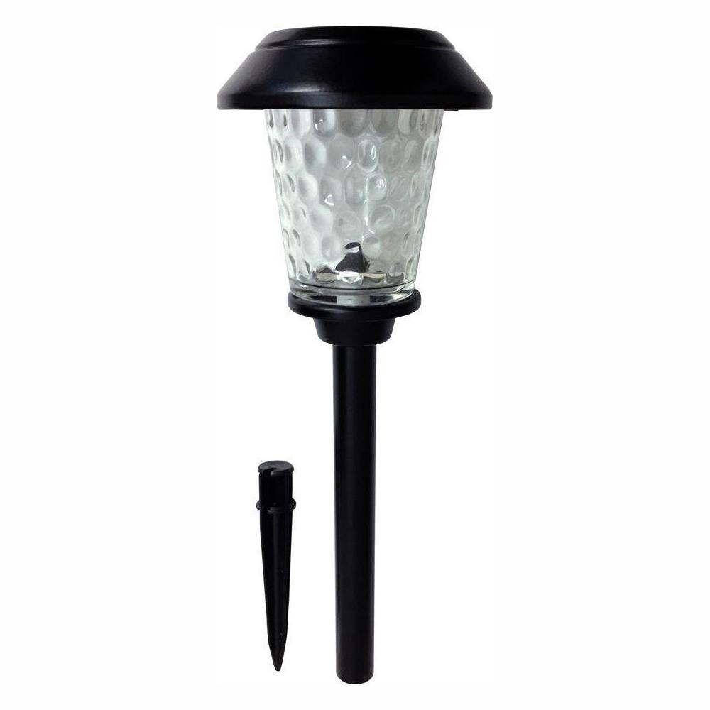 Hampton Bay Solar Black Metal Outdoor Integrated LED Landscape Path   Black Hampton Bay Pathway Lights Sl 72 64 1000 