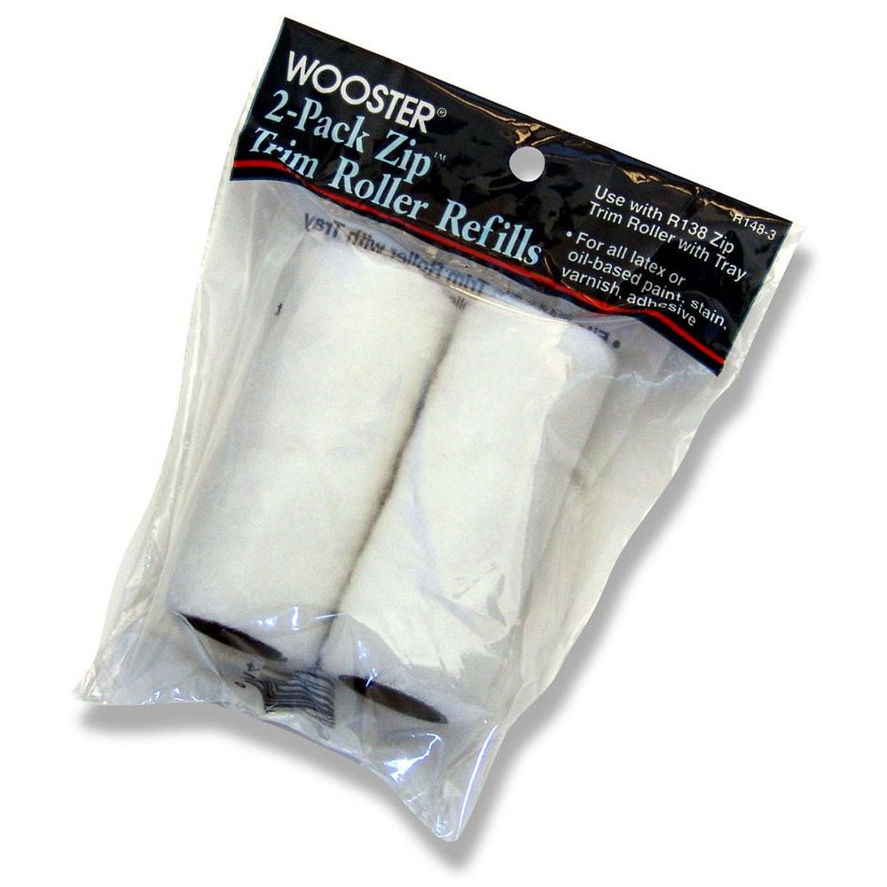 Wooster 3 in. x 3/16 in. Zip Trim Roller Refill (2 Pack)00R1480030
